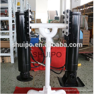 Weld Gearbox Inboard Handle Hydraulic Landing leg/Hydraulic Landing gear made by shuipo/Hydraulic Landing leg for trailer